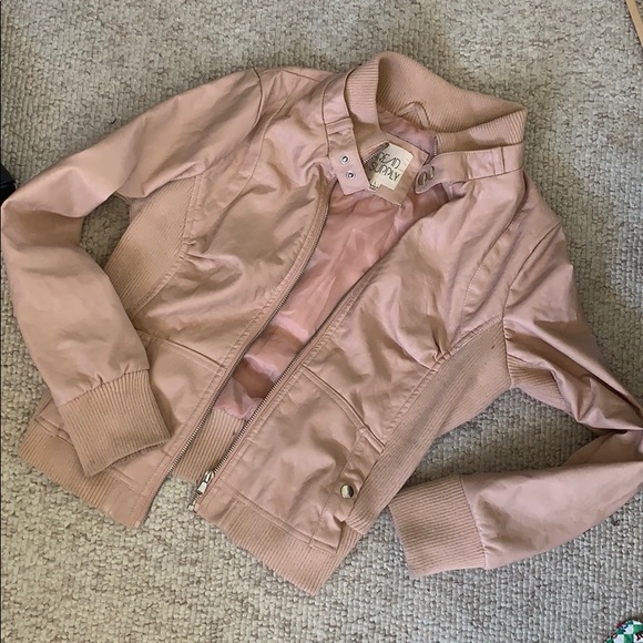 Thread & Supply blush faux leather bomber jacket - Picture 3 of 5